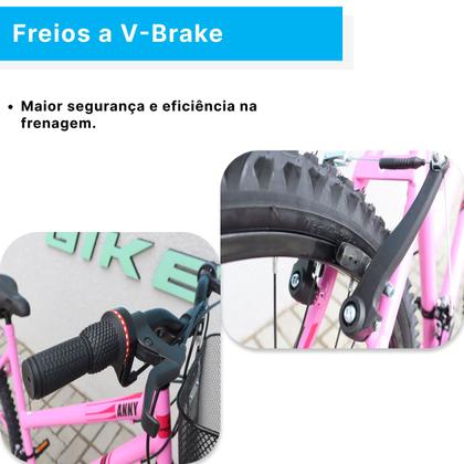 Imagem de Bicicleta Feminina Forss Anny Aro 26 C/cestinha 18 Marchas