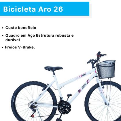 Imagem de Bicicleta Feminina Forss Anny Aro 26 C/cestinha 18 Marchas