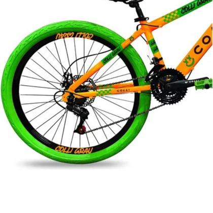 Imagem de Bicicleta Grau Aro 26 Freios A Disco 21 Velocidades Colli Cor Laranja/Neón Tamanho do quadro 13.5