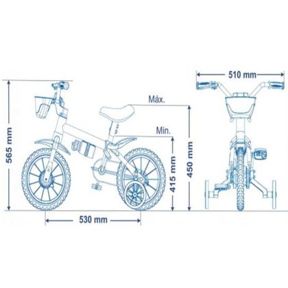 Imagem de Bicicleta Infantil 3 A 5 Anos Menina Com Rodinhas e Garrafa