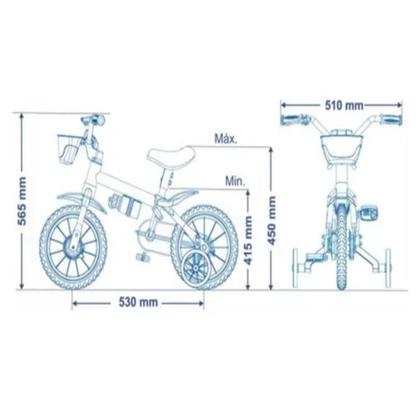 Imagem de Bicicleta Infantil Aro 12 Menina Com Rodinha Treinamento Rosa