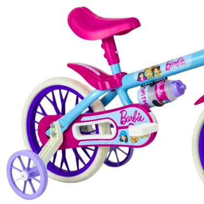 Imagem de Bicicleta Infantil Aro 12 Nathor Barbie Menina 1 a 4 Anos