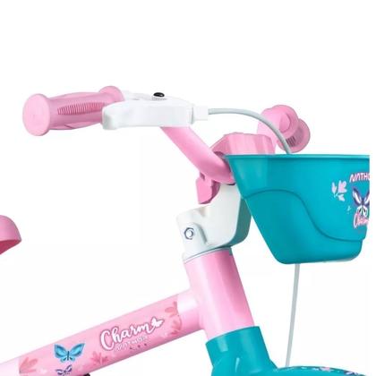 Imagem de Bicicleta Infantil Aro 12 Nathor Charm Rosa Menina 1 a 4 Anos