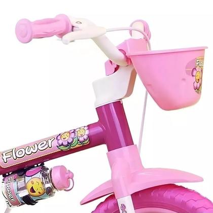 Imagem de Bicicleta Infantil Aro 12 Nathor Flower Rosa Menina 1 a 4 Anos