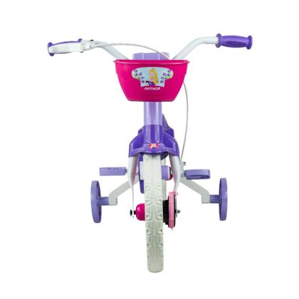 Imagem de Bicicleta Infantil Aro 12 Nathor Modelos Feminino e Masculino com Rodinhas Laterais Flower violet princesas