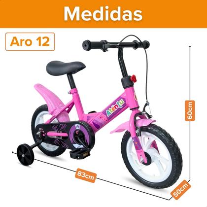Imagem de Bicicleta Infantil Aro 12 Rodinhas Removíveis Leve Segura Pedal Antiderrapante Criança