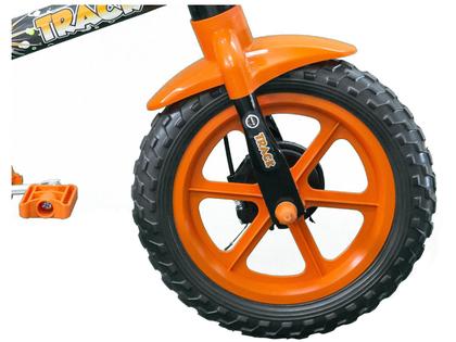 Bicicleta Infantil Aro 12 Track & Bikes Arco Iris Preto e Laranja com Rodinhas Imagem de Bicicleta Infantil Aro 12 Track & Bikes Arco Iris Preto e Laranja com Rodinhas