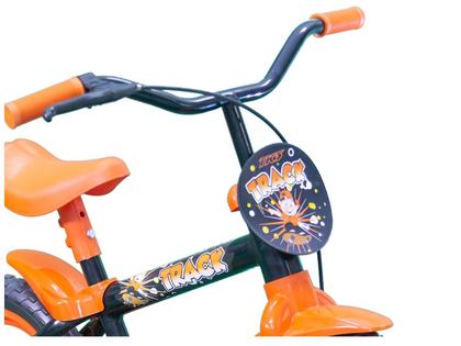 Bicicleta Infantil Aro 12 Track & Bikes Arco Iris Preto e Laranja com Rodinhas Imagem de Bicicleta Infantil Aro 12 Track & Bikes Arco Iris Preto e Laranja com Rodinhas