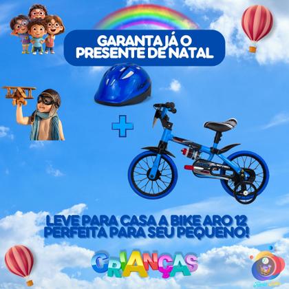Imagem de Bicicleta Infantil ARO 12 VELOZ Capacete De Segurança Lindo Marca Nathor Para Meninos Boy Natal