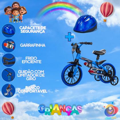 Imagem de Bicicleta Infantil ARO 12 VELOZ Capacete De Segurança Lindo Marca Nathor Para Meninos Boy Natal
