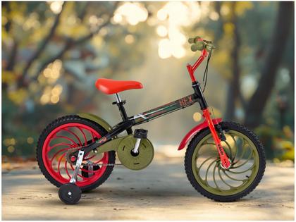Bicicleta Infantil Aro 16 Caloi Rex Preta com Rodinhas
