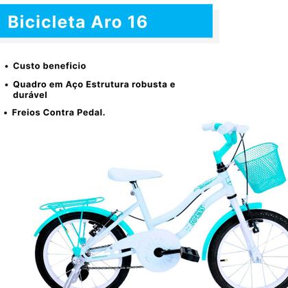 Imagem de Bicicleta Infantil Aro 16 Com Cestinha e Rodinhas