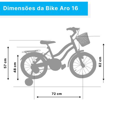 Imagem de Bicicleta Infantil Aro 16 Com Cestinha e Rodinhas