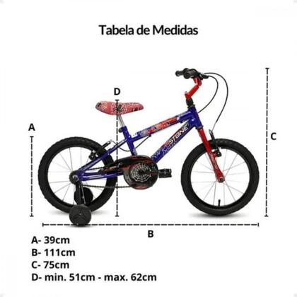 Imagem de Bicicleta Infantil Aro 16 Masculina Homem Aranha Com Rodinha Azul Com Vermelho