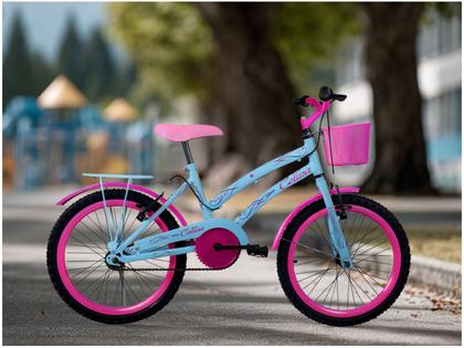 Imagem de Bicicleta Infantil Aro 20" Colli Celina Azul Celeste com Cestinha Freio V-Brake