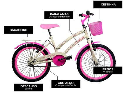 Imagem de Bicicleta Infantil Aro 20" Colli Celina Azul Celeste com Cestinha Freio V-Brake