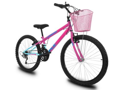 Bicicleta Infantil Aro 24 KOG Feminina 18 Marcha e Cestinha Imagem de Bicicleta Infantil Aro 24 KOG Feminina 18 Marcha e Cestinha
