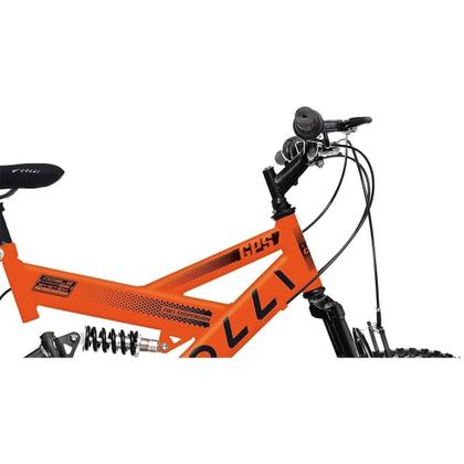 Imagem de Bicicleta Infantil Colli GPS20 - Aro 20, 21 Marchas, Tamanho Quadro 14, Aço Carbono, Dupla Suspensão, Laranja