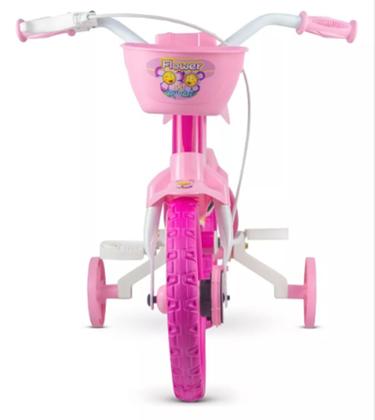 Imagem de Bicicleta Infantil com roda treinamento Flower Aro 12 Nathor