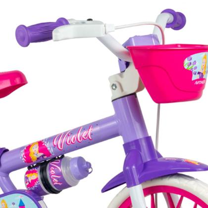 Imagem de Bicicleta Infantil com Rodinha aro 12 Menina Violet Nathor