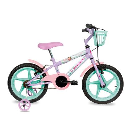 Imagem de Bicicleta Infantil Com Rodinhas Aro 16 A Casa Mágica da Gabby Lilás Verden Bikes