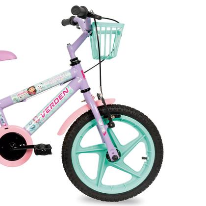 Imagem de Bicicleta Infantil Com Rodinhas Aro 16 A Casa Mágica da Gabby Lilás Verden Bikes