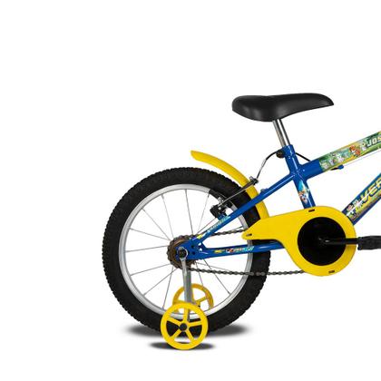 Imagem de Bicicleta Infantil Com Rodinhas Aro 16 Josh Azul e Amarela Verden Bikes