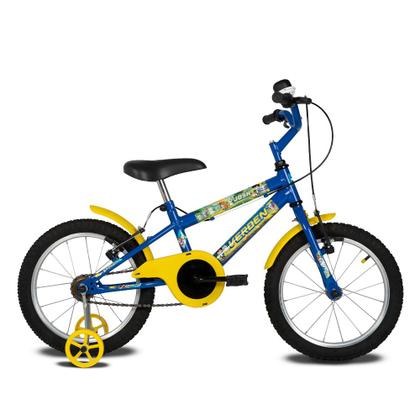 Imagem de Bicicleta Infantil Com Rodinhas Aro 16 Josh Azul e Amarela Verden Bikes