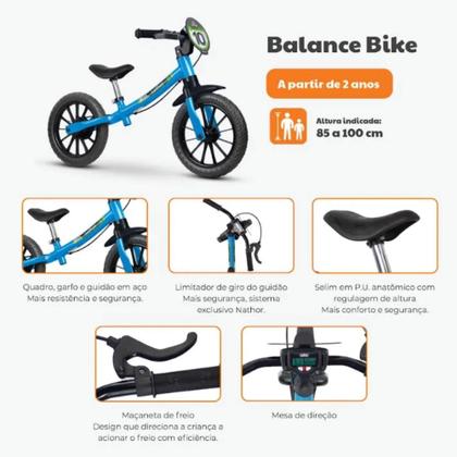 Imagem de Bicicleta Infantil de Equilíbrio Balance Bike Masculina 5 Nathor - 100900160016