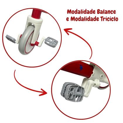 Imagem de Bicicleta Infantil Equilíbrio 2 em 1 Triciclo 3 Rodas sem Pedal Coordenação Importway Bw310