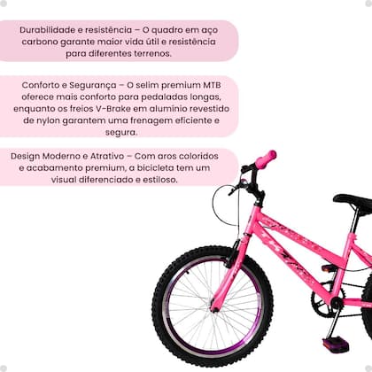 Imagem de Bicicleta Infantil Feminina MTB Aro 20 Aero Alumínio
