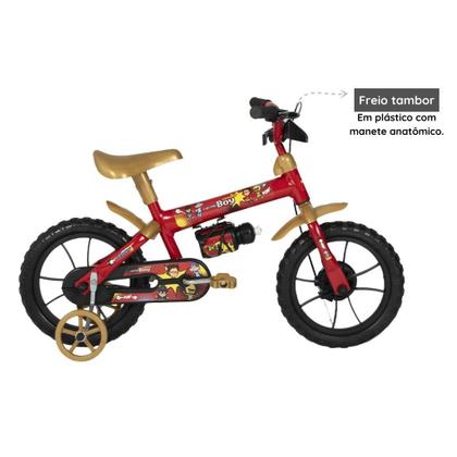 Imagem de Bicicleta Infantil Hero Boy Aro 12 Vm E Dourado E Capacete