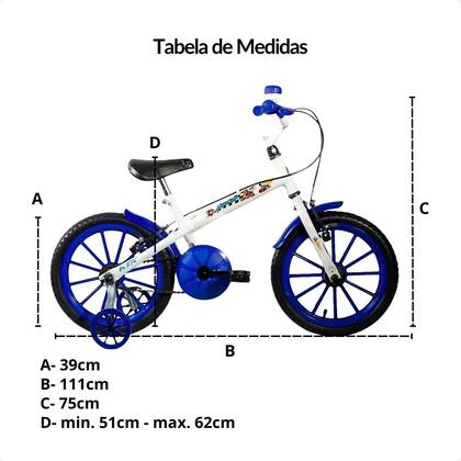 Imagem de Bicicleta Infantil Masculina Aro 16 Menino Alumínio Ktx Cor Branco Tamanho Do Quadro S