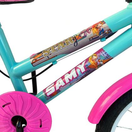 Imagem de Bicicleta Infantil Menina Aro 16 Com Rodinhas Cestinha Super Resistente