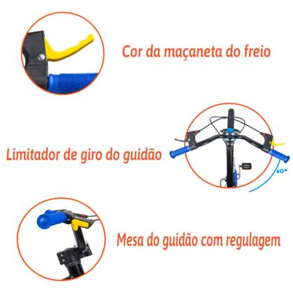 Imagem de Bicicleta Infantil Menino Nathor Tech Boys Aro 16 Preto Azul