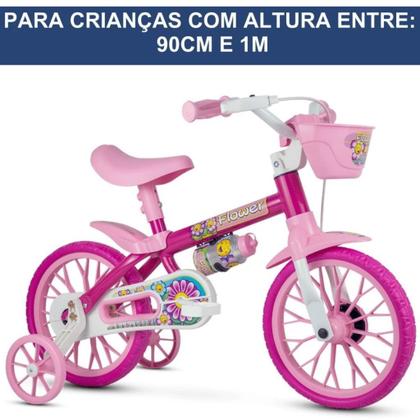 Imagem de Bicicleta infantil nathor Aro 12 com rodinhas criança 3 a 5 anos confortável segura
