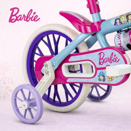 Imagem de Bicicleta Infantil Nathor Barbie com Rodinhas Laterais Aro 12