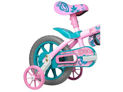 Imagem de Bicicleta Infantil Rosa de Rodinha Aro 12 Charm Com Cestinha