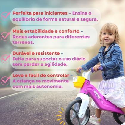 Imagem de Bicicleta Infantil Sem Pedal Bicicletinha Equilíbrio Balance Bike 2 Rodas Iniciante Menino Menina