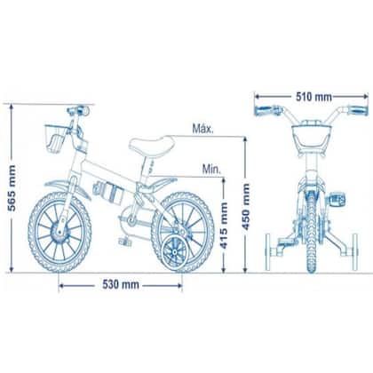 Imagem de Bicicleta Infantil Stitch Feminina 3 A 5 Anos Aro 12 Nathor