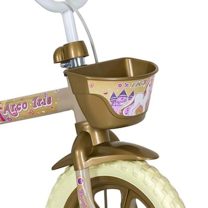 Imagem de Bicicleta Infantil Track Aro 12 em Aço com Rodinhas e Cestinha Arco Íris DB
