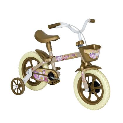 Imagem de Bicicleta Infantil Track Aro 12 em Aço com Rodinhas e Cestinha Arco Íris DB