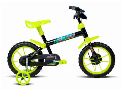 Imagem de Bicicleta Infantil Verden Bikes Jack - Preta e Verde Limão com Rodinhas