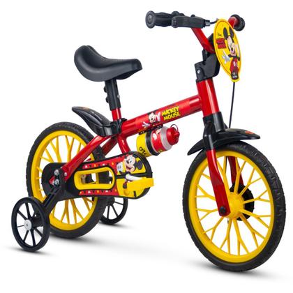 Imagem de Bicicleta Mickey Disney Aro 12 Rodinhas Nathor Com Capacete