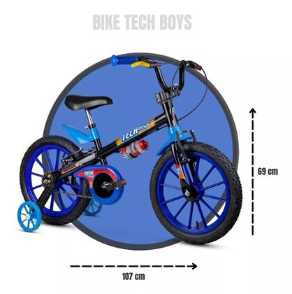 Imagem de Bicicleta Nathor Tech Boys Aro 16 Com Rodas De Treinamento