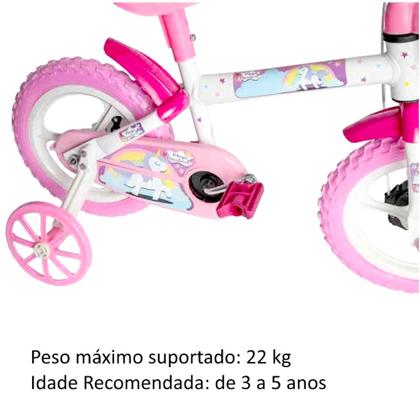 Imagem de Bicicleta para Meninas Aro 12 Unicórnio Com Roda De Treinamento