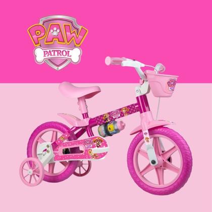 Imagem de Bicicleta Patrulha Canina Skye Aro 12 Passeio 4 Itens