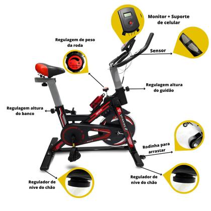 Imagem de Bicicleta Spinning com roda de 8kg   Kxt  KUB-618