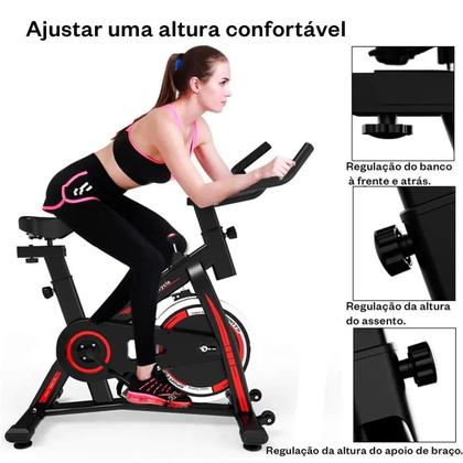 Imagem de Bicicleta Spinning Ergométrica Para Exercício Profissional com Monitor suporta até 150kg Academia 1.90m