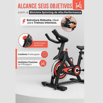 Imagem de Bicicleta Spinning Ergométrica Para Exercício Profissional com Monitor suporta até 150kg Academia 1.90m